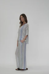 Mia Linen Pants Cool Coastal Stripes