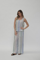 Mirabella Sleeveless Top Cool Coastal Stripes