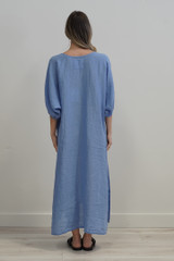 Rosa Elastic Sleeves  Kaftan Coastal Blue