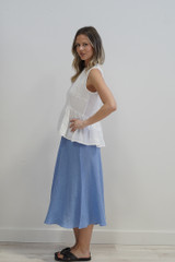 Gonna Midi Skirt w Lining Coastal Blue