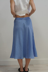 Gonna Midi Skirt w Lining Coastal Blue