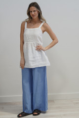 Mia Linen Pants Coastal Blue