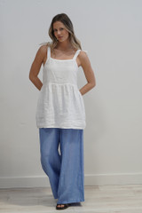Mia Linen Pants Coastal Blue