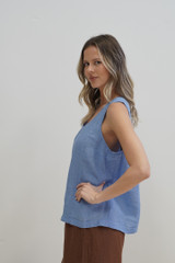 Mirabella Sleeveless Top  Coastal Blue