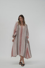 Elwin Midi Dress Warm Earth Stripes