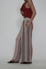 Mia Linen Pants Warm Earth Stripes