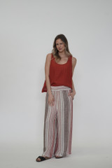 Mia Linen Pants Warm Earth Stripes