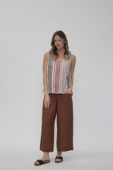 Mirabella Sleeveless Top Warm Earth Stripes