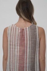 Mirabella Sleeveless Top Warm Earth Stripes