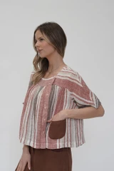 Federica Top Warm Earth Stripes