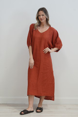 Rosa Elasticated Kaftan Paprika