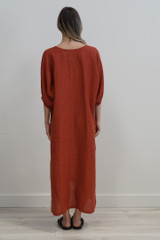 Rosa Elasticated Kaftan Paprika