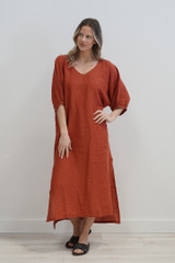 Rosa Elasticated Kaftan Paprika