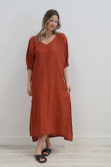 Rosa Elasticated Kaftan Paprika