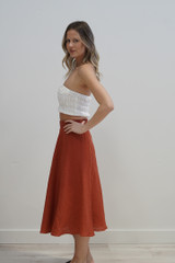 Gonna Midi Skirt w Lining Paprika