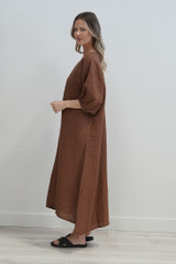 Rosa Elasticated Kaftan Cocoa