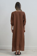 Rosa Elasticated Kaftan Cocoa