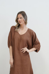 Rosa Elasticated Kaftan Cocoa