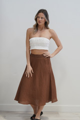 Gonna Midi Skirt w Lining Cocoa