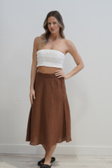 Gonna Midi Skirt w Lining Cocoa