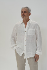 Mark Long Sleeve Shirt Cloud White