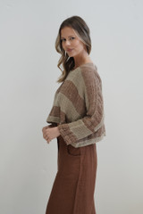 Elena Top Brown & Natural Stripes
