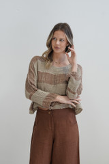 Elena Top Brown & Natural Stripes
