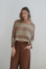 Elena Top Brown & Natural Stripes