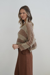 Elena Top Brown & Natural Stripes