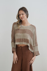 Elena Top Brown & Natural Stripes
