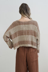 Elena Top Brown & Natural Stripes