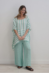 Zeta Top Cascade Green Stripes