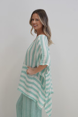 Zeta Top Cascade Green Stripes