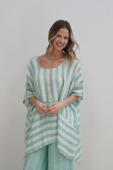 Zeta Top Cascade Green Stripes