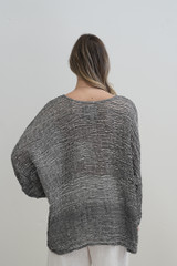 Valentina Top Ivory & Black Woven