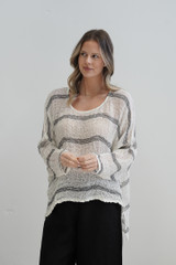 Valentina Top Ivory & Black Combo