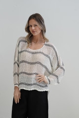 Valentina Top Ivory & Black Combo