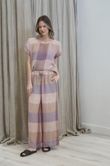 Ari Ease Pants Misty Lavender Check