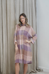 Cristina Shirt Dress Misty Lavender Check 