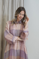 Cristina Shirt Dress Misty Lavender Check 