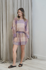 Valentina Top Misty Lavender Checks