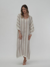 Contessa Kaftan Natural & White Stripe