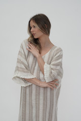 Contessa Kaftan Natural & White Stripe
