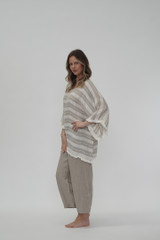 Carlotta Top Natural and White Stripe
