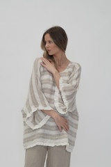 Carlotta Top Natural and White Stripe