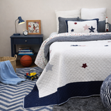 Starry Blue/White Quilt Bedspread Set