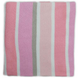 Knitted Pink Rose Stripe Baby Blanket 