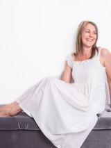 Monica Smocked with White Rose Buds Nightdress 