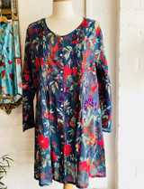 Bird Print Indigo Pintuck Tunic (Pack of 2)