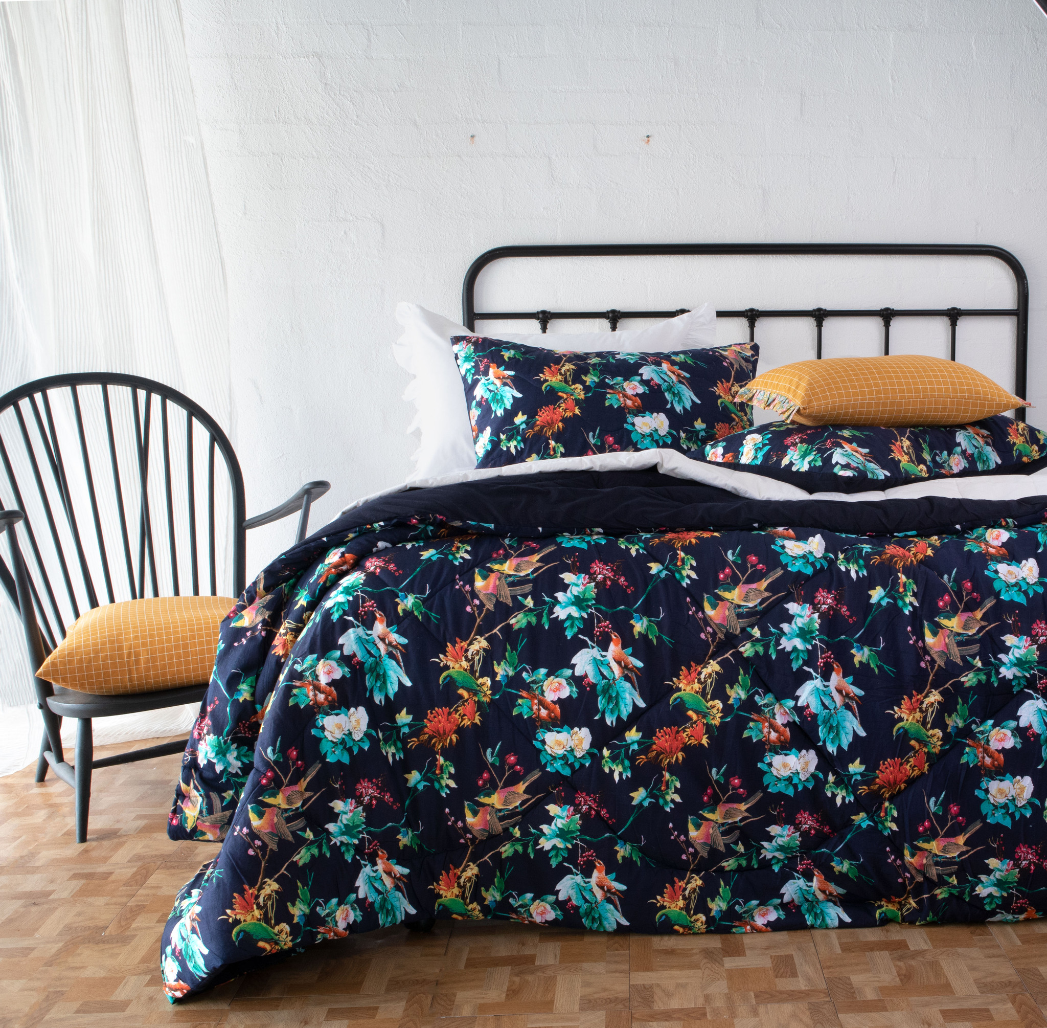 Botanical Navy Quilt Set Linens Unlimited